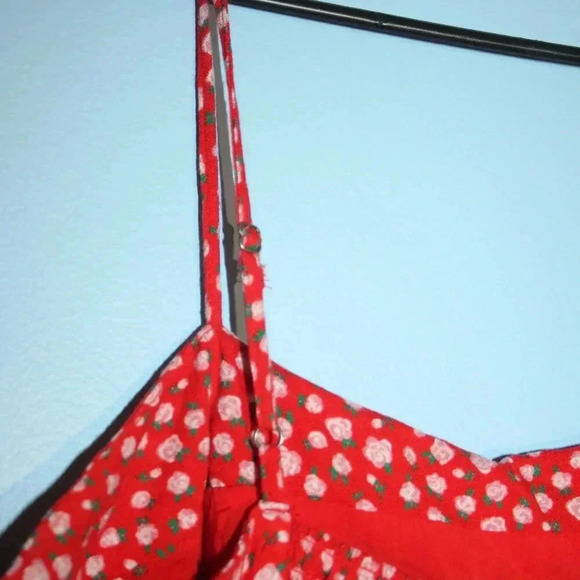 Aeropostale Red Floral Print Spaghetti Strap Dress - Picture 6 of 13